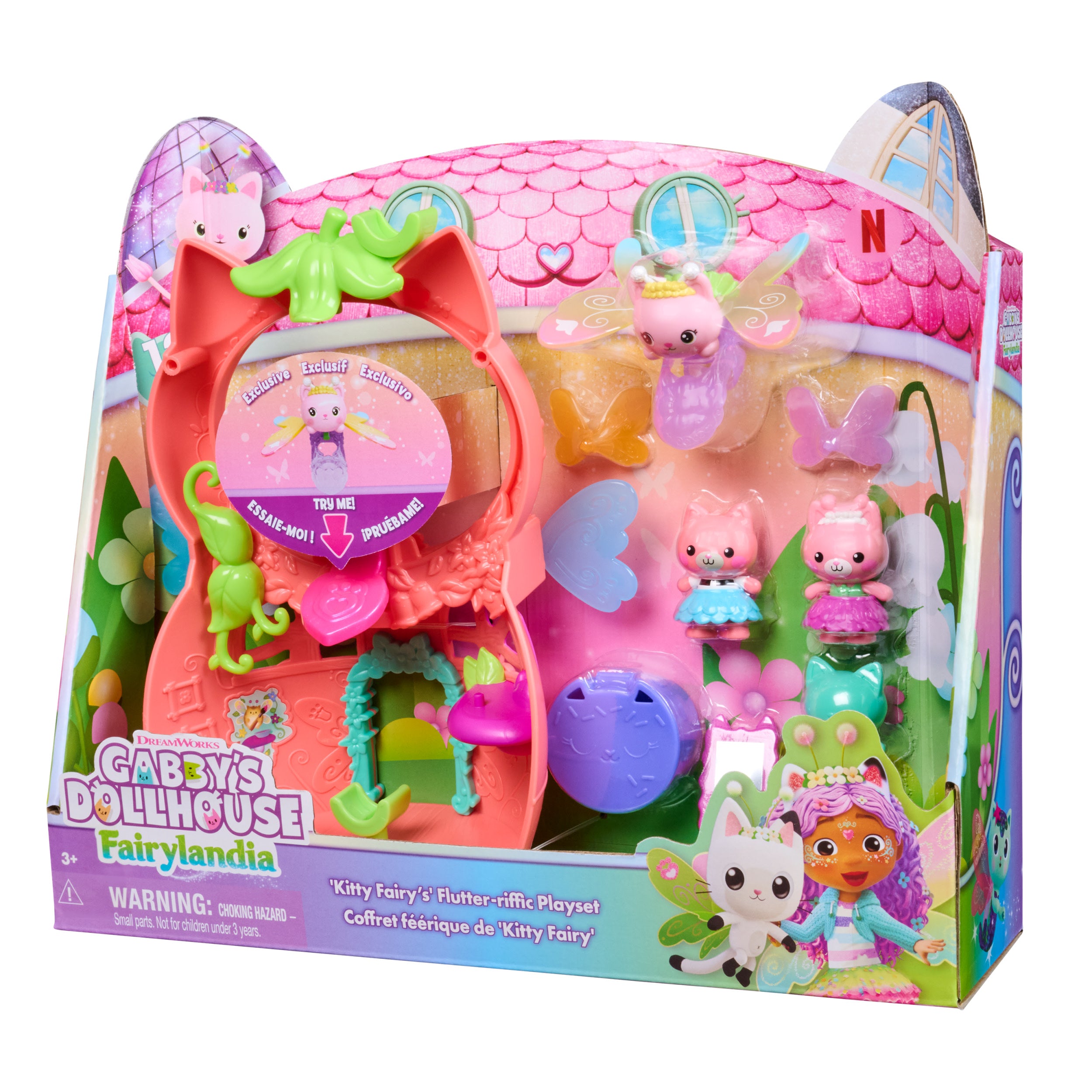 Gabby's Dollhouse Fairylandia Kitty Fairy’s Flutter-Riffic Playset With 12 Pieces And Exclusive Flutter-Riffic Ring