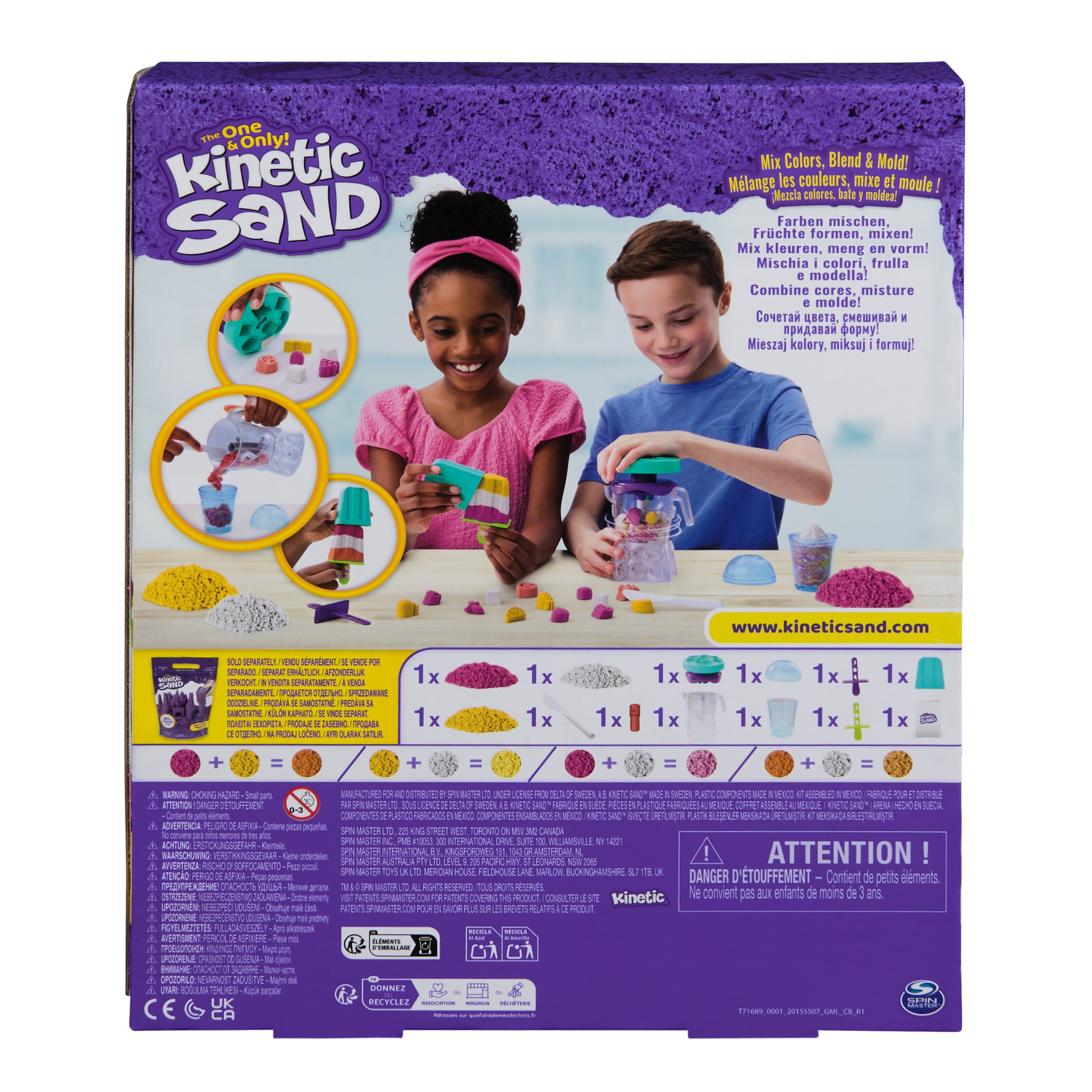 Kinetic Sand, Smoothie Mixer Playset With 14 Oz Play Sand, Tools And Popsicle Mould