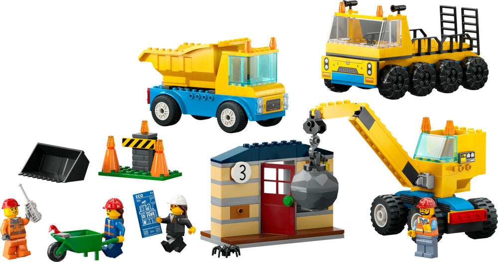 Lego® City Construction Trucks And Wrecking Ball Crane 60391 (235 Pieces)