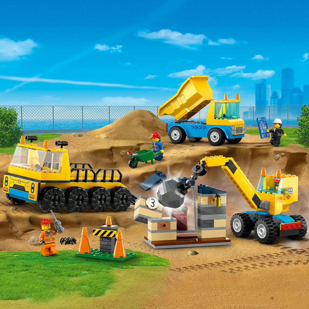 Lego® City Construction Trucks And Wrecking Ball Crane 60391 (235 Pieces)