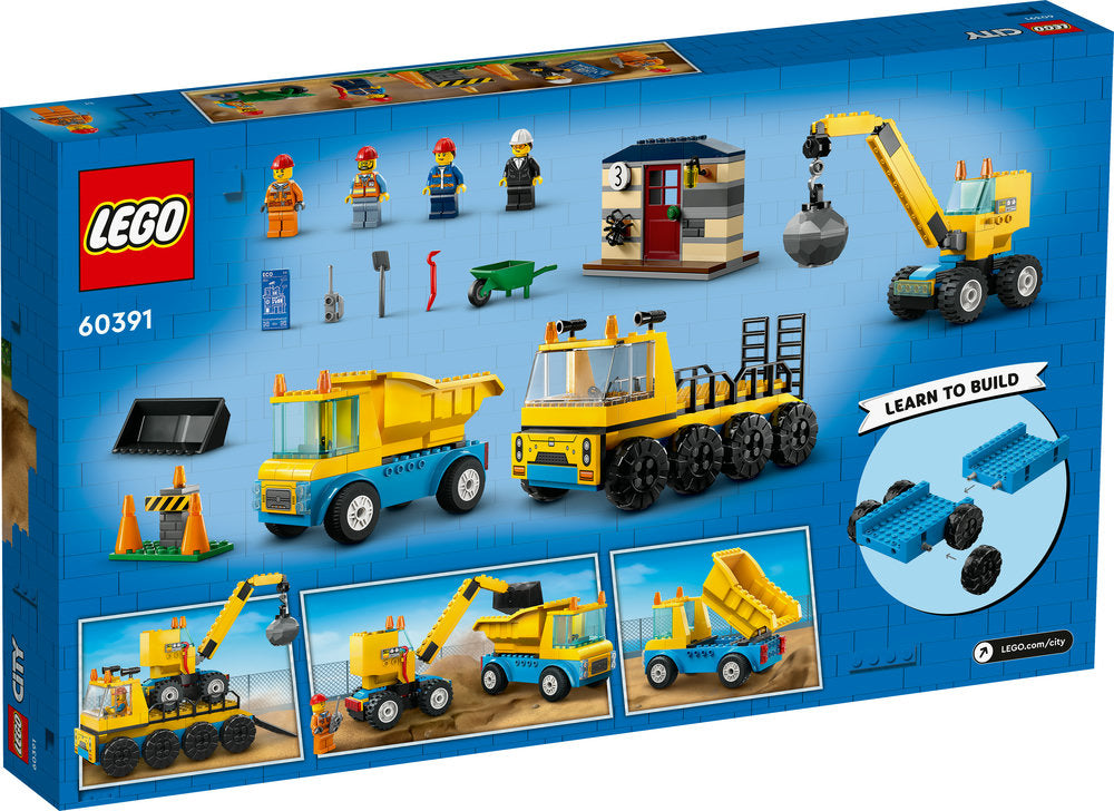 Lego® City Construction Trucks And Wrecking Ball Crane 60391 (235 Pieces)