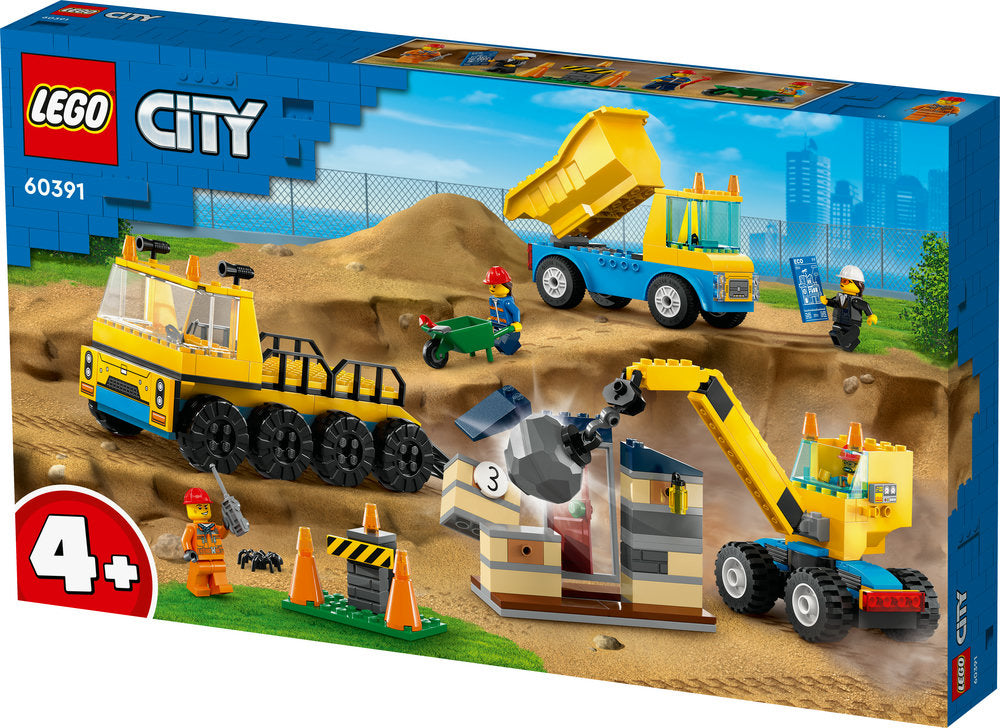 Lego® City Construction Trucks And Wrecking Ball Crane 60391 (235 Pieces)