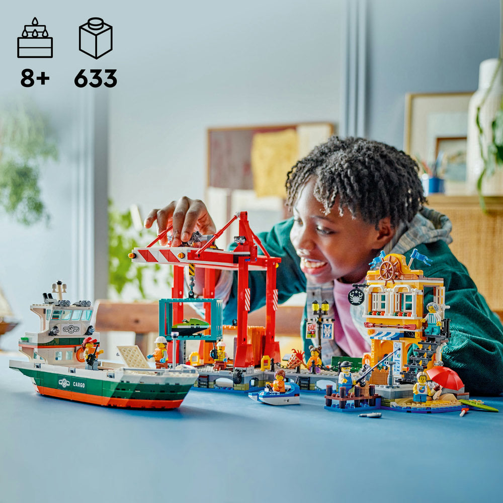 Lego® City Seaside Harbour With Cargo Ship Toy 60422