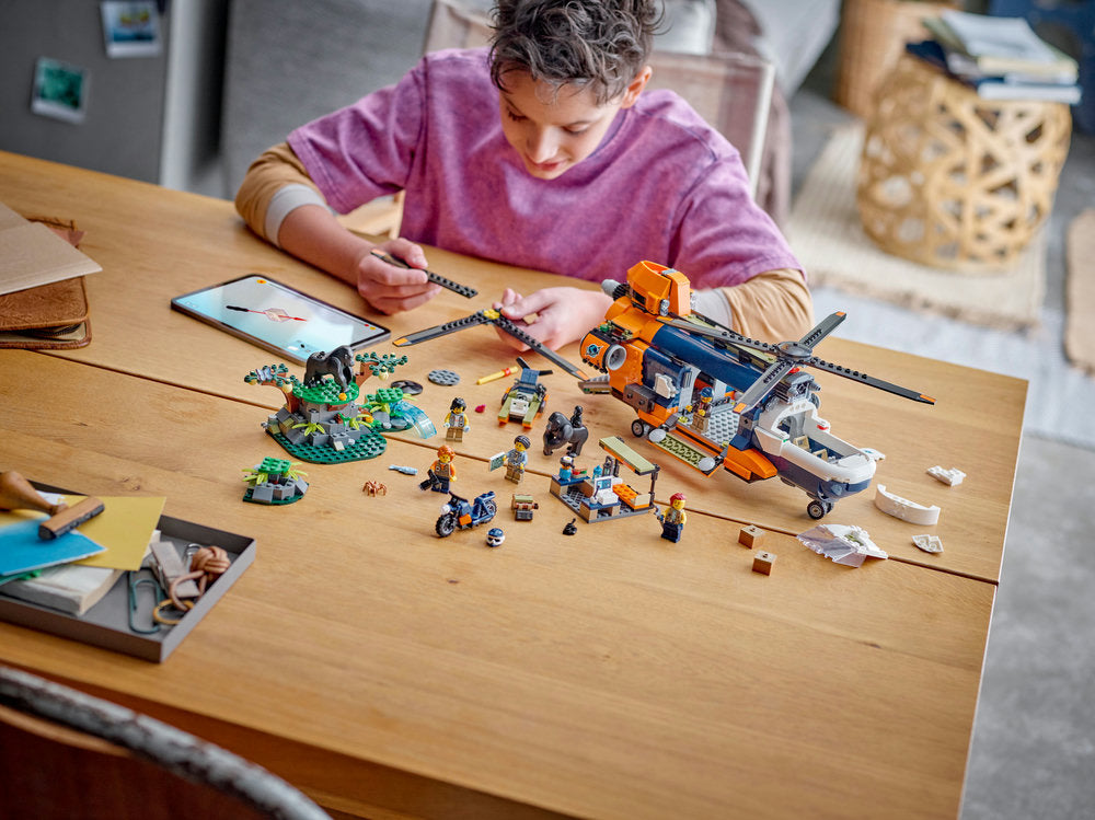 Lego® City Jungle Explorer Helicopter At Base Camp Set 60437