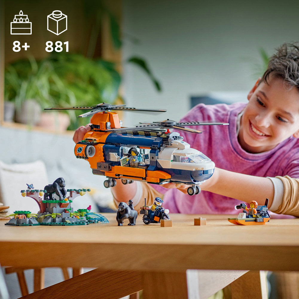 Lego® City Jungle Explorer Helicopter At Base Camp Set 60437