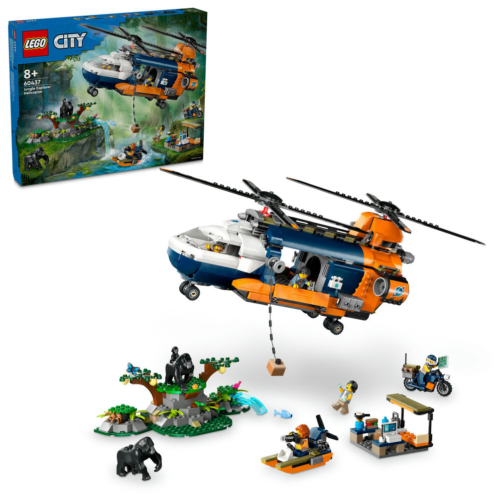 Lego® City Jungle Explorer Helicopter At Base Camp Set 60437