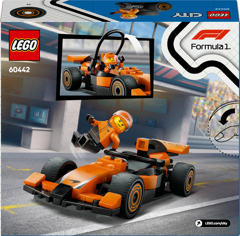 Lego® City F1® Driver With Mclaren Race Car Mini Vehicle Toy Playset 60442