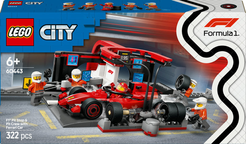 Lego® City F1® Pit Stop & Pit Crew With Ferrari Car Racing Vehicle Toy 60443