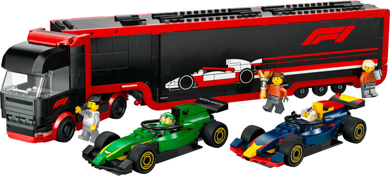 Lego® City 60445 F1® Truck With Rb20 & Amr24 F1® Cars Toy Racing Transporter Set
