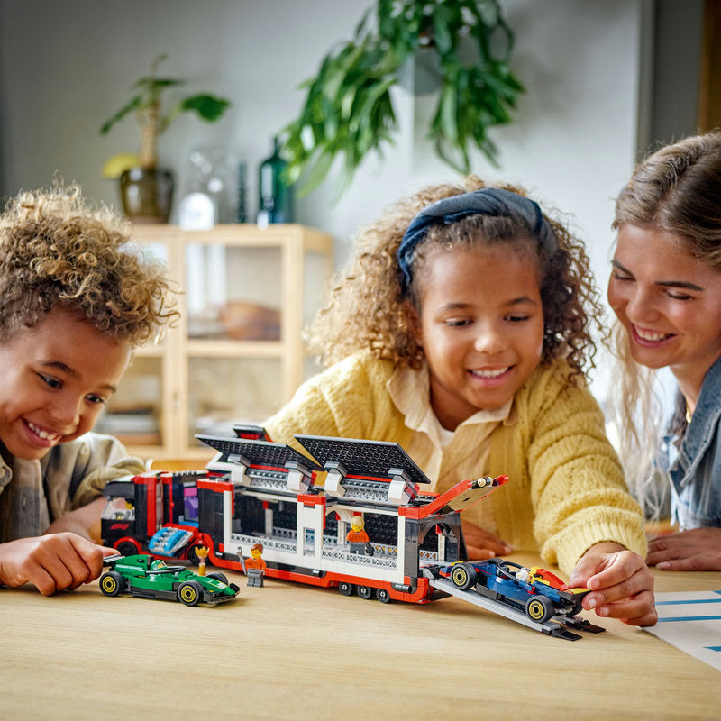 Lego® City 60445 F1® Truck With Rb20 & Amr24 F1® Cars Toy Racing Transporter Set