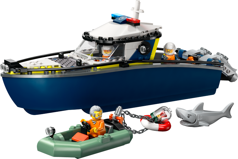Lego City 60456 Police Boat Chase Toy With A Floatable Speedboat And Dinghy