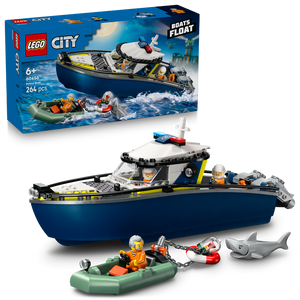 Lego City 60456 Police Boat Chase Toy With A Floatable Speedboat And Dinghy