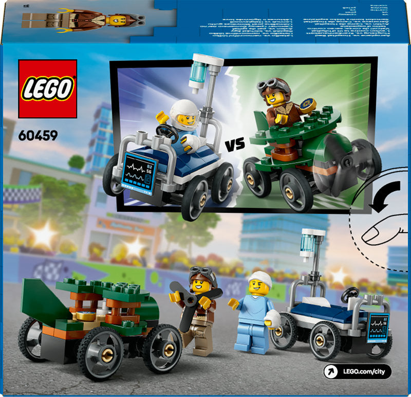 Lego® City Aeroplane Vs. Hospital Bed Race Car Pack Soapbox Racing Toy 60459