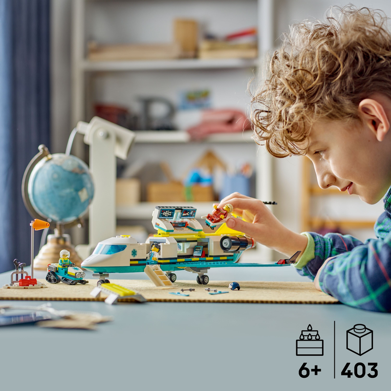 Lego® City Emergency Air Ambulance Plane, Airplane Toy Building Set 60465