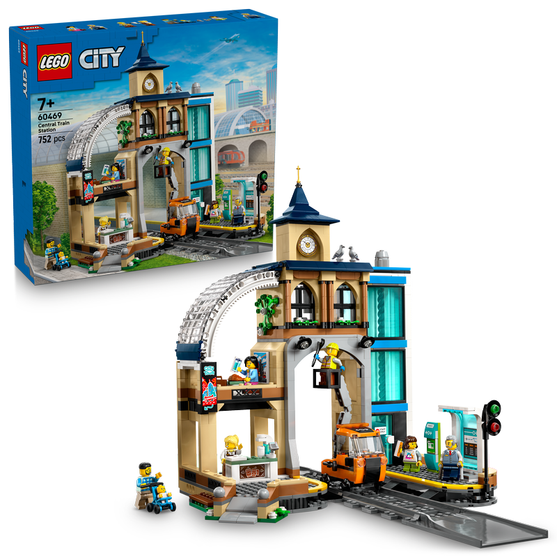 Lego® City Central Train Station Set For Fans Of Construction Toys 60469