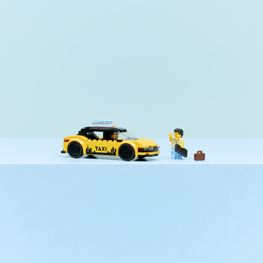 Lego® City Yellow Taxi Model Car Kit With 2 Minifigures 60487