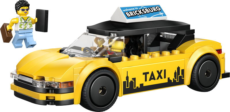Lego® City Yellow Taxi Model Car Kit With 2 Minifigures 60487