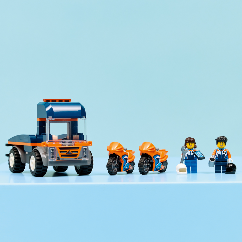Lego® City Motorcycle Transporter Toy And 2 Minifigures 60491