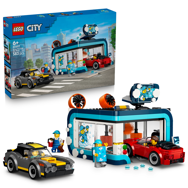 Lego City Drive-Through Car Wash Building Toy 60497