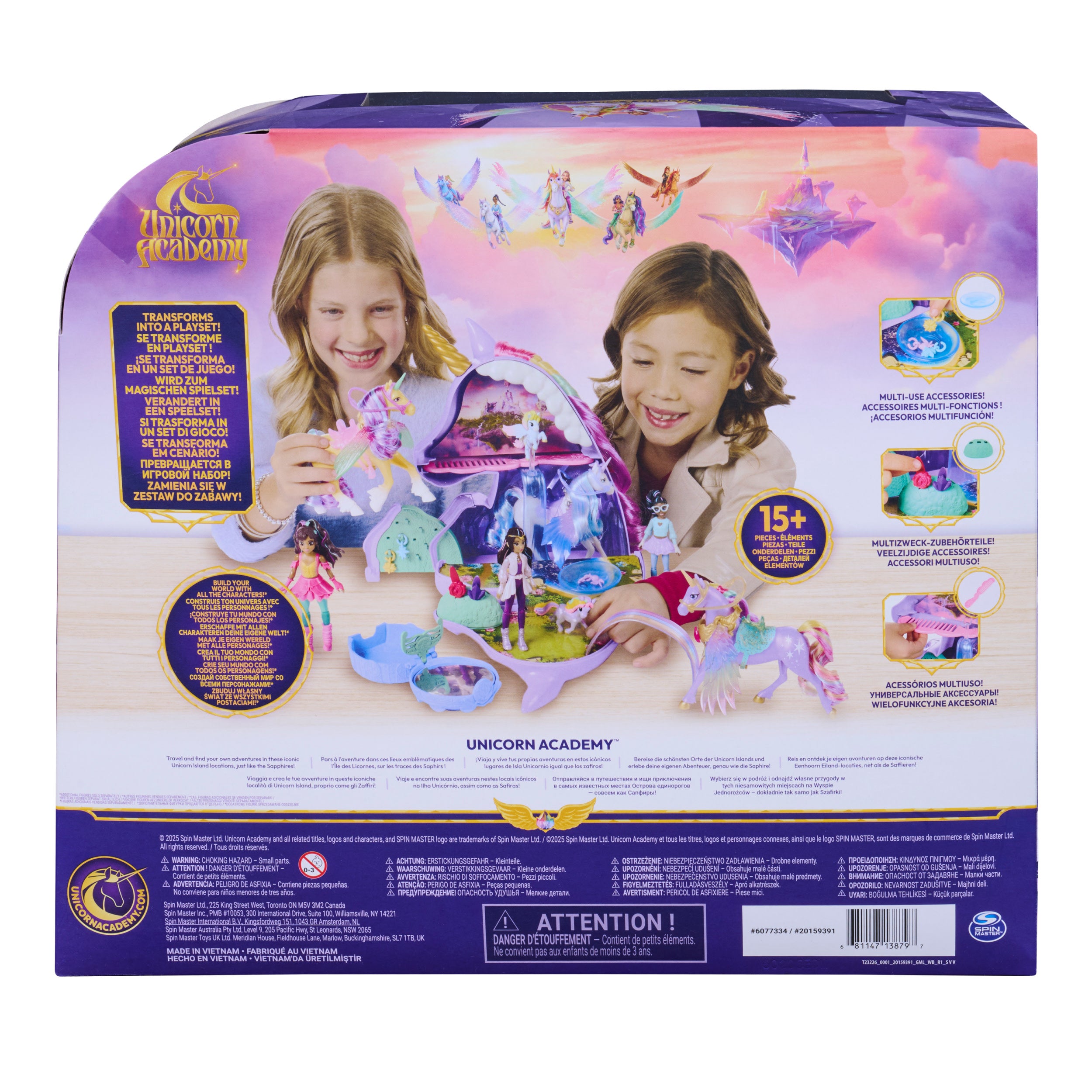 Unicorn Academy 2-In-1 Wildstar Styling Head And Mini Figure Playset With Over 15 Pieces And Hair Accessories