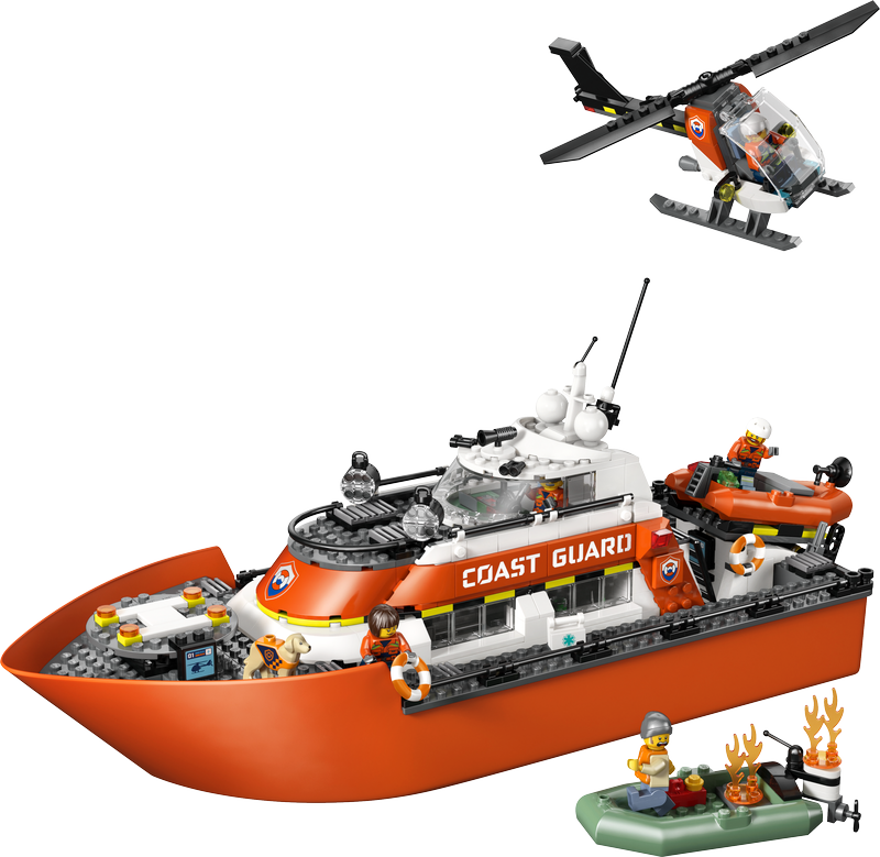 Lego® City Coast Guard Rescue Boat & Helicopter Playset 60504