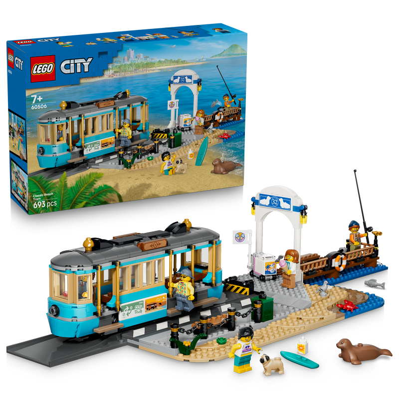 Lego City Classic Beach Tram - Train Toy Set 60506