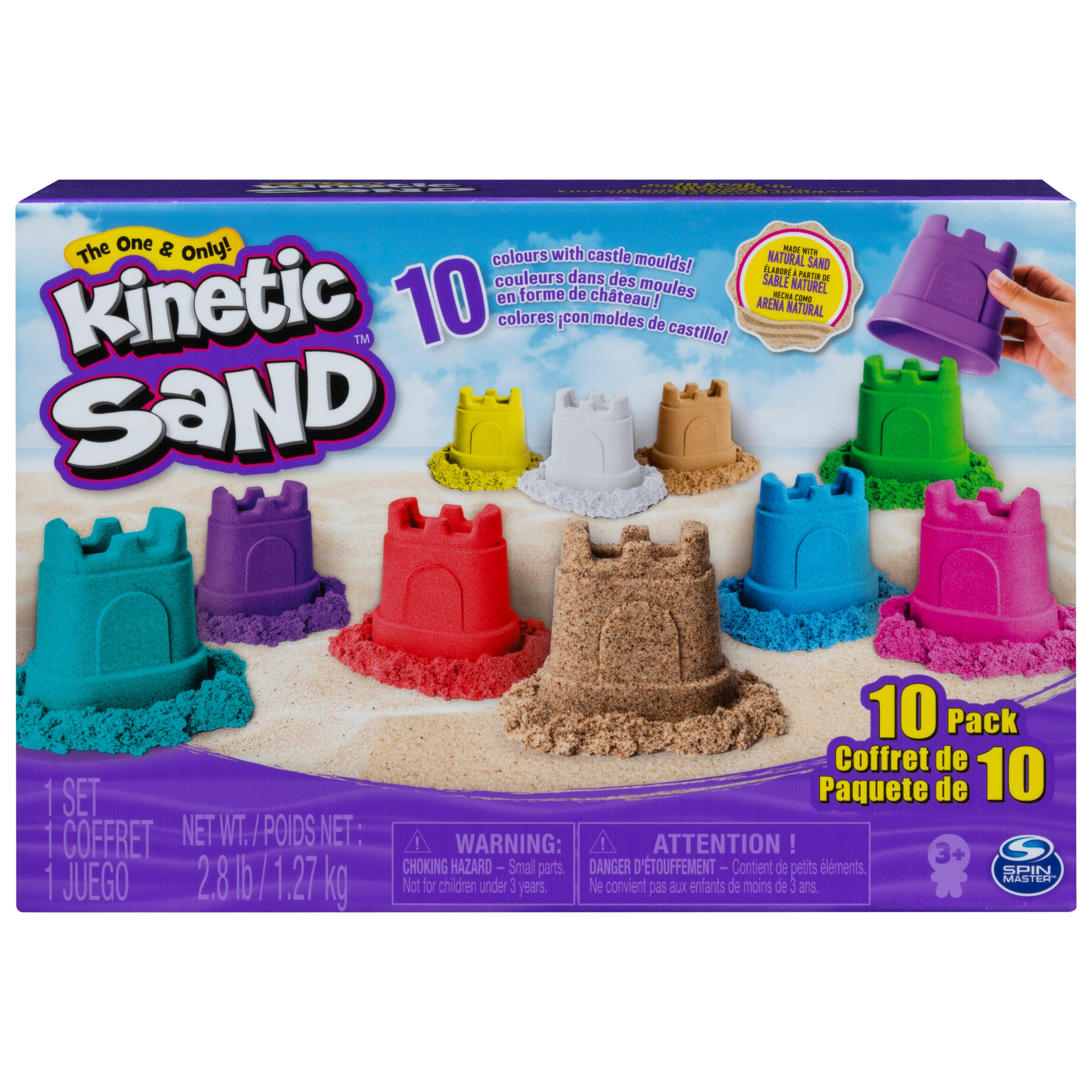 Kinetic Sand, Castle Containers 10-Colour Pack Play Sand Toys