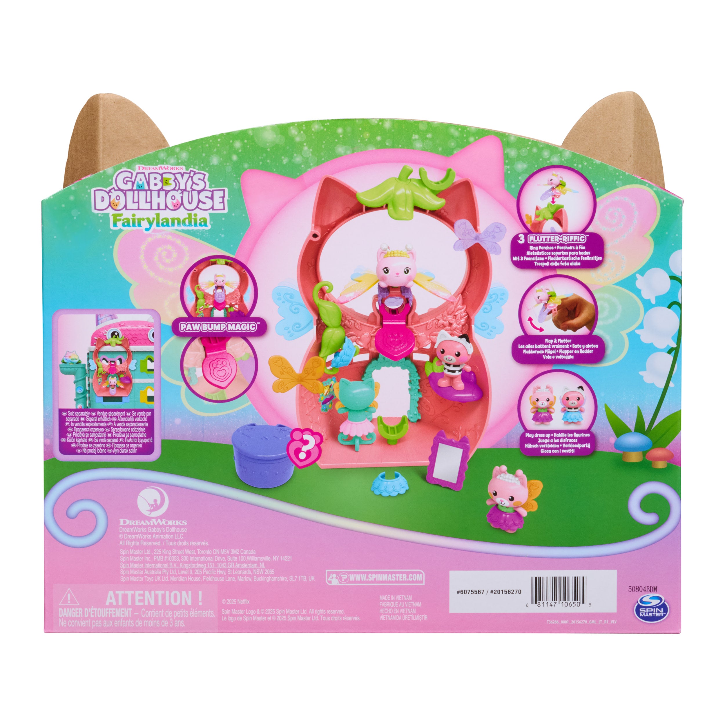 Gabby's Dollhouse Fairylandia Kitty Fairy’s Flutter-Riffic Playset With 12 Pieces And Exclusive Flutter-Riffic Ring