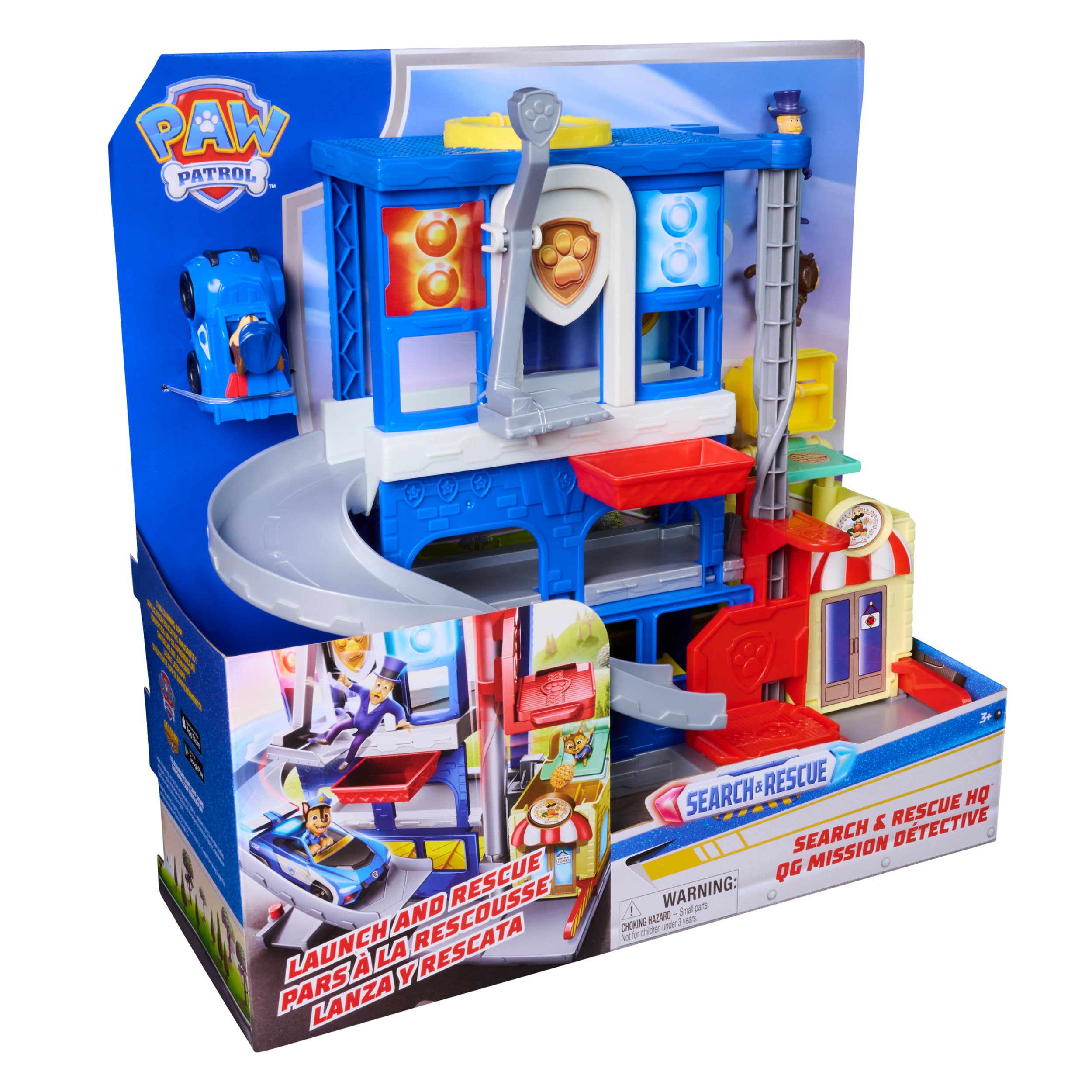 Paw Patrol: Pup Squad, Search & Rescue Hq Playset With Chase Pup Squad Racer