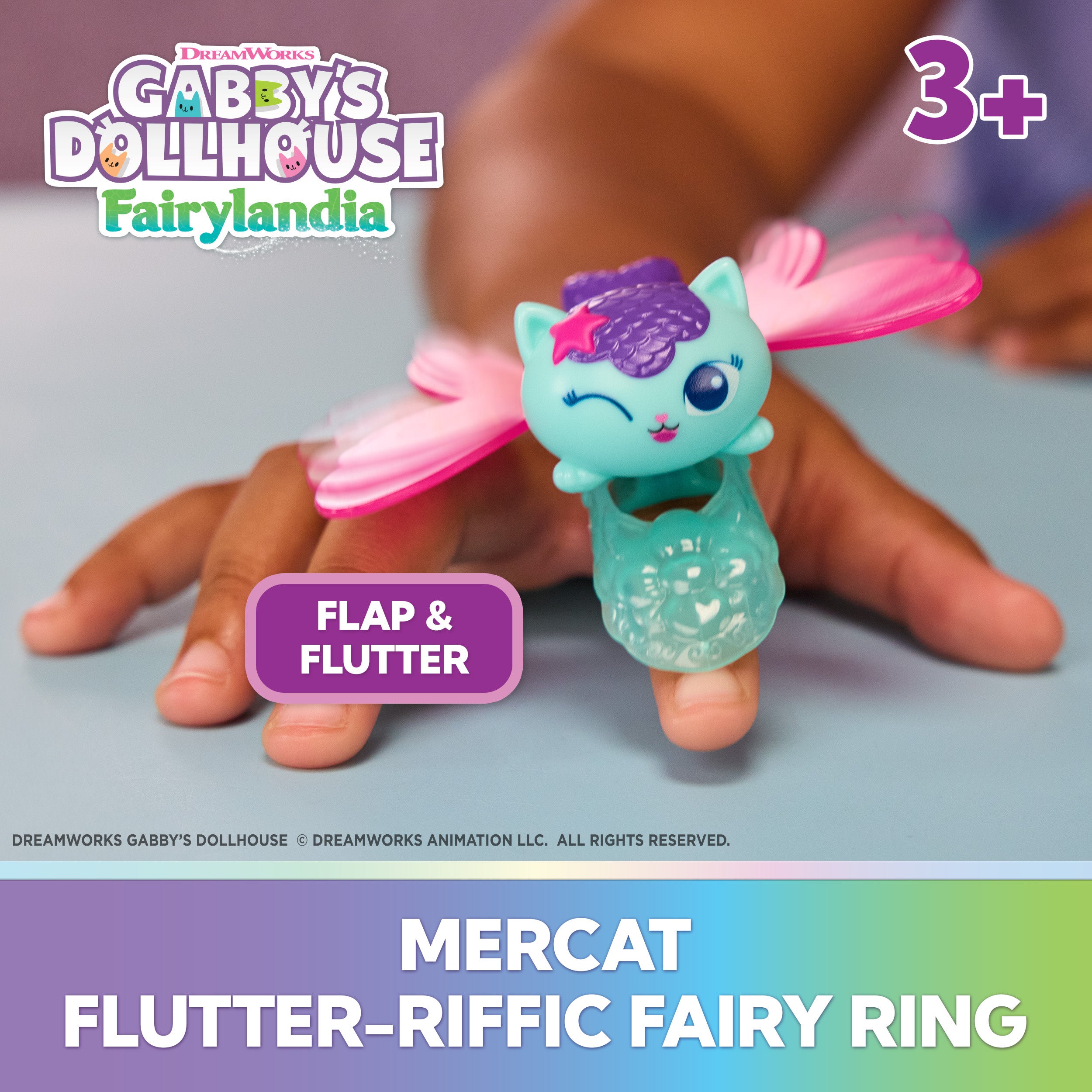 Gabby's Dollhouse Fairylandia, Kitty Fairy Flutter-Riffic Fairy Ring With Display Stand  Assortment