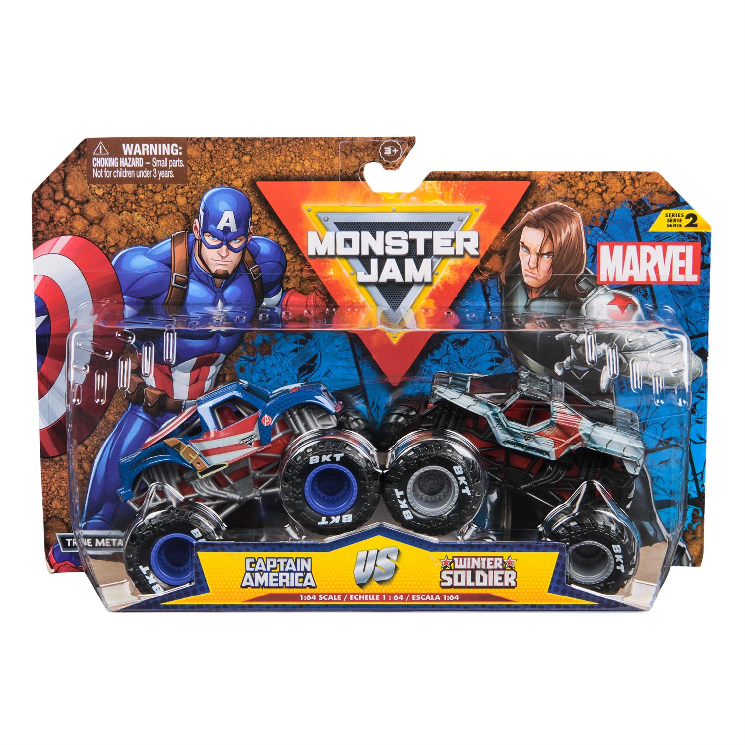 Monster Jam Marvel Series 2 Captain America Vs Winter Soldier 2Pk 1:64 Assortment