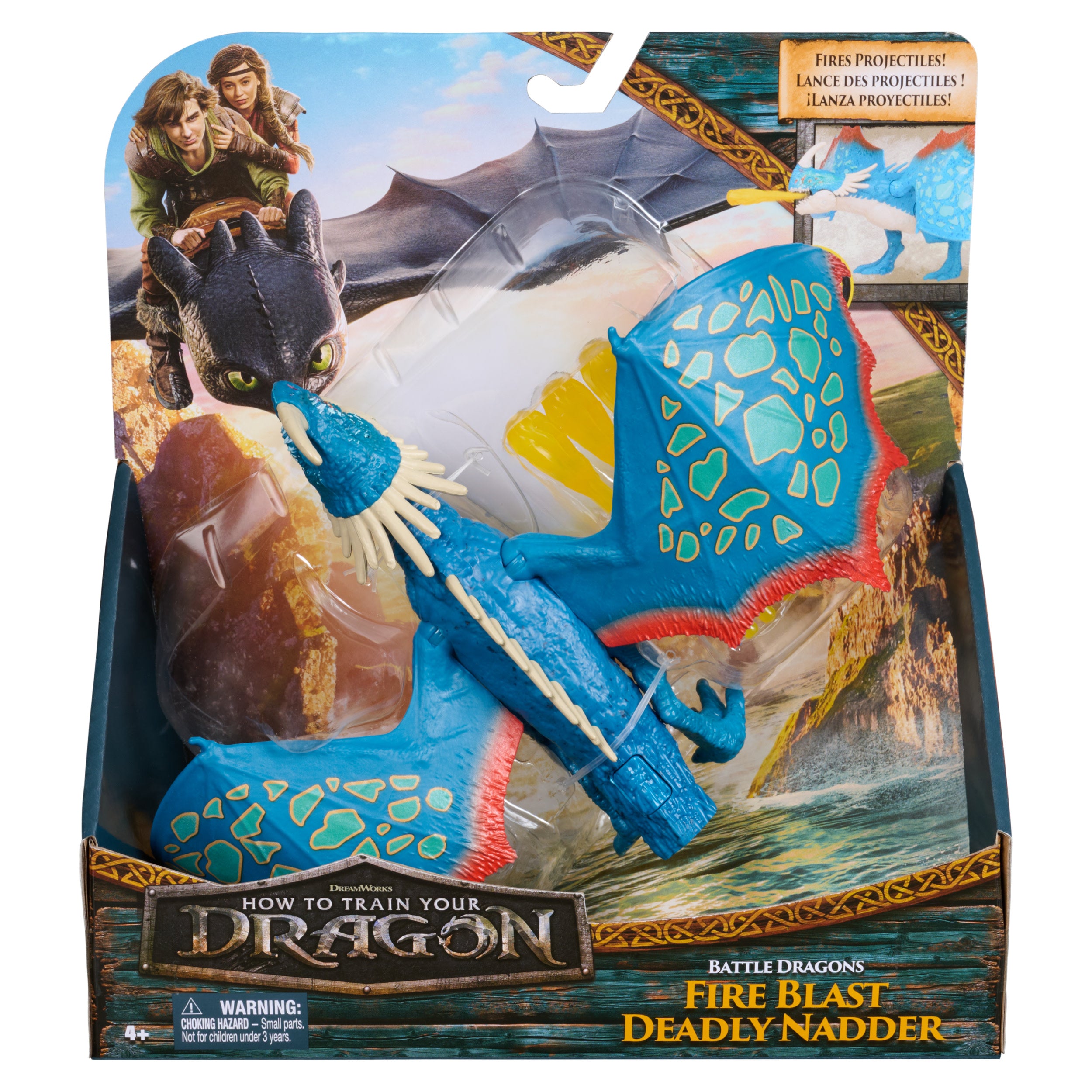 Dreamworks Dragons, How To Train Your Dragon, Battle Dragons Fire Blast Deadly Nadder 10” Action Figure