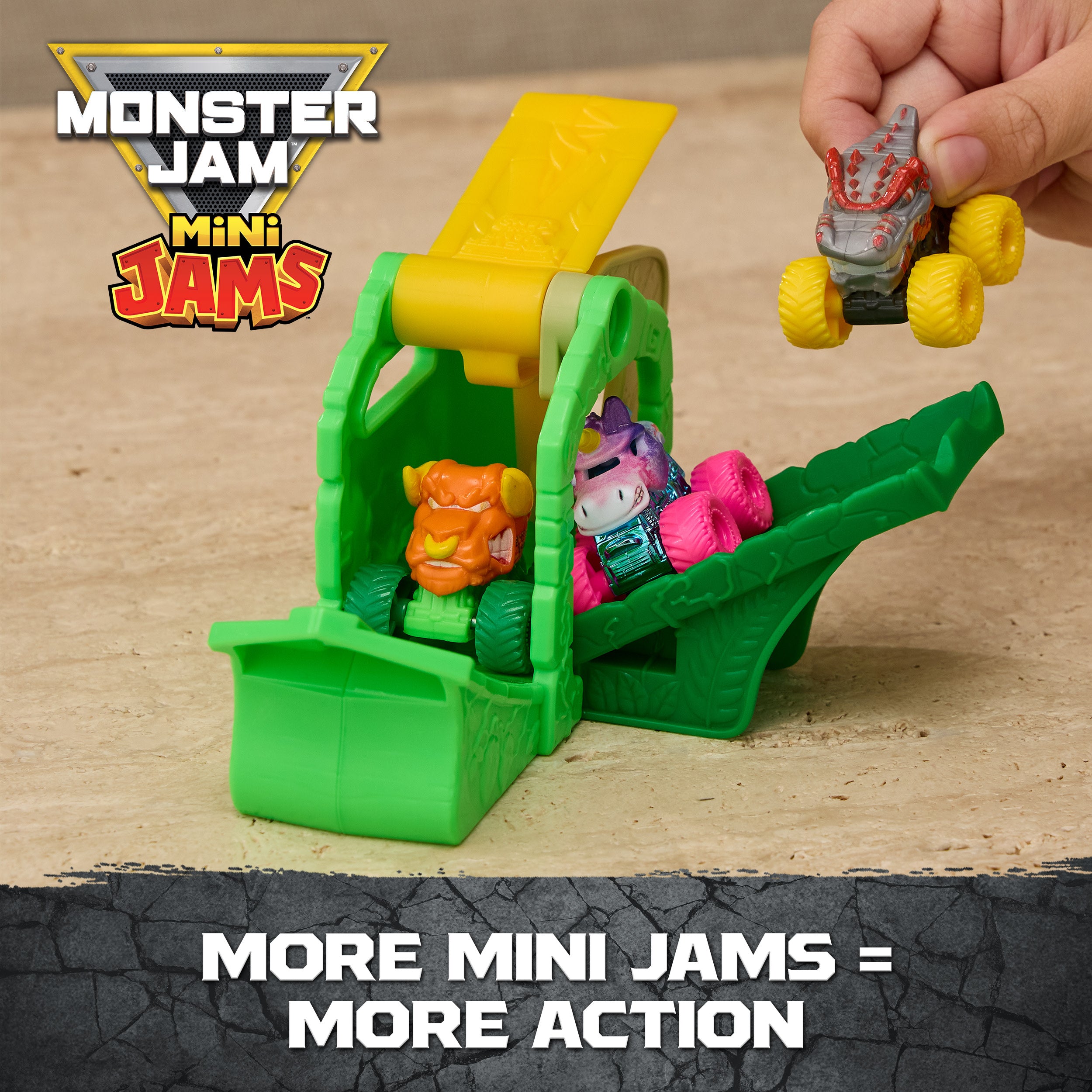 Monster Jam Mini Jams, Crash & Crumble Skull Escape Playset , 2 Exclusive Die-Cast El Toro Loco And Dragon Monster Trucks
