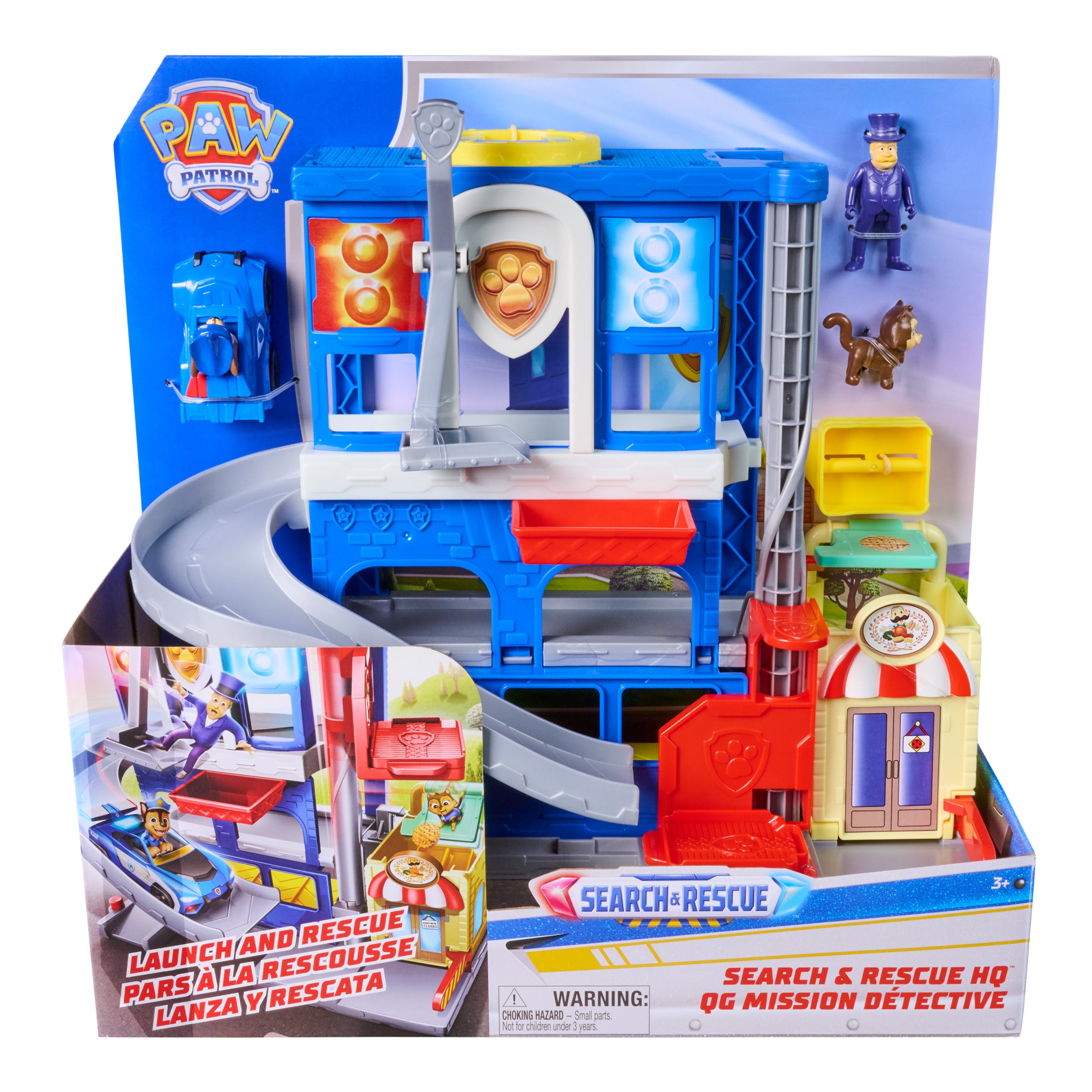Paw Patrol: Pup Squad, Search & Rescue Hq Playset With Chase Pup Squad Racer