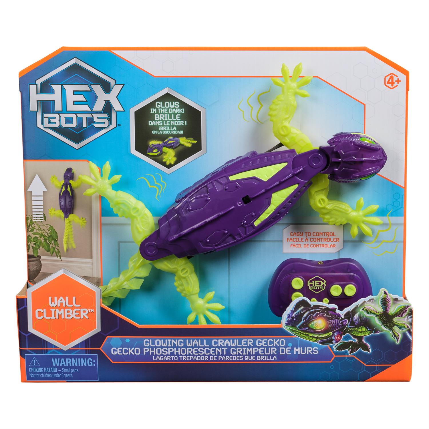 Hex Bots Glow-In-The-Dark Gecko Rechargeable Remote Control Robot
