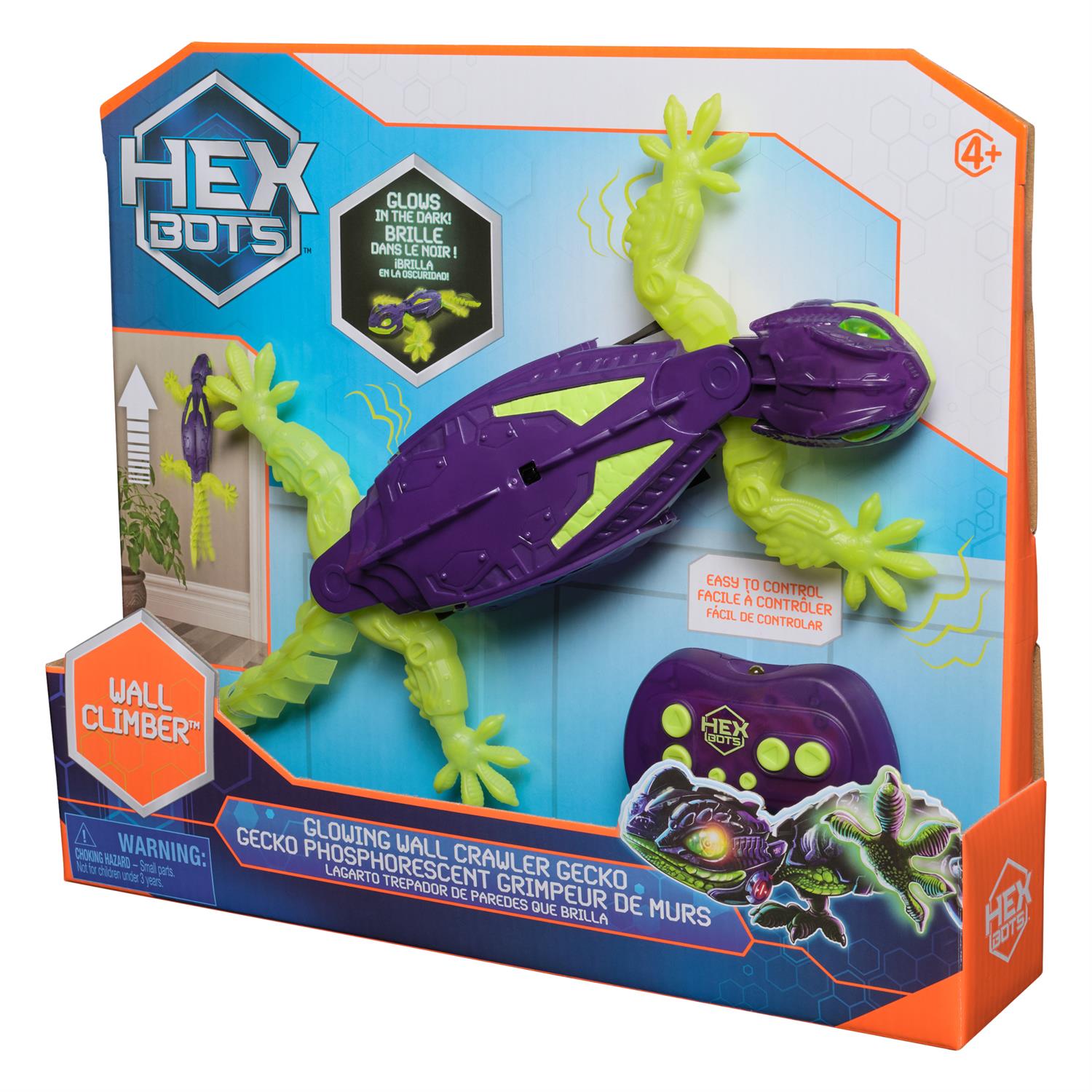Hex Bots Glow-In-The-Dark Gecko Rechargeable Remote Control Robot