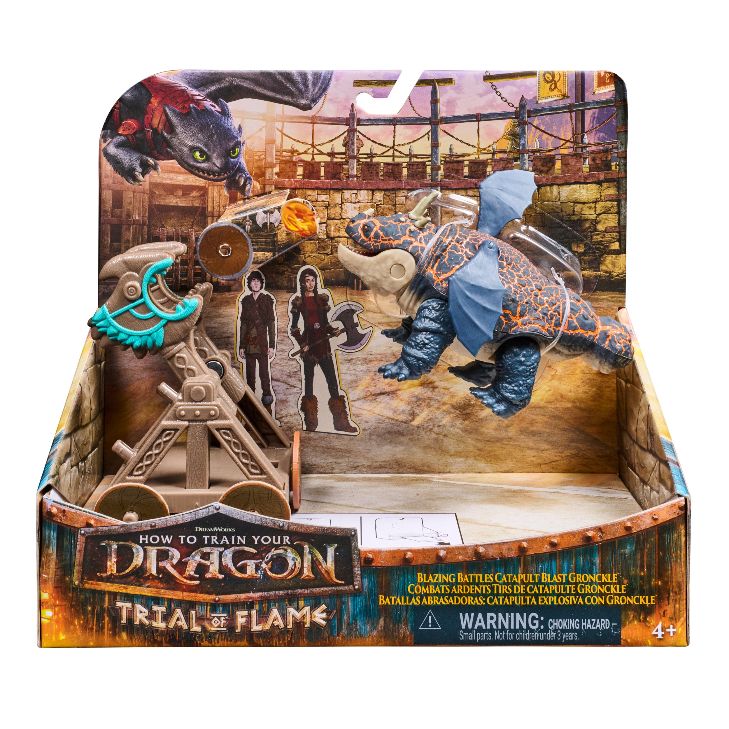 Dreamworks Dragons, Trial Of Flame, Blazing Battles Catapult Blast Gronckle Playset