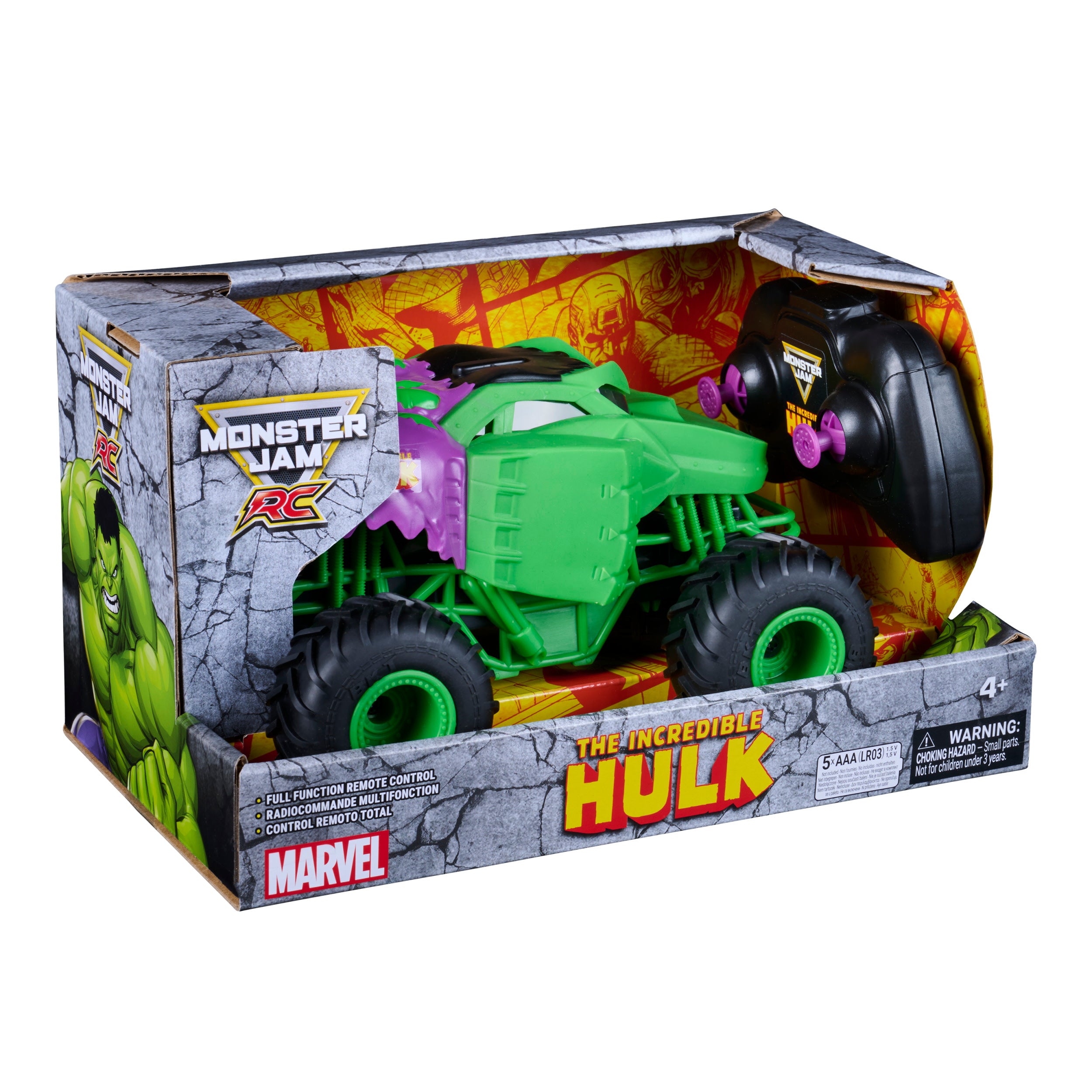Monster Jam Marvel The Hulk Rc Monster Truck 1:24 Scale