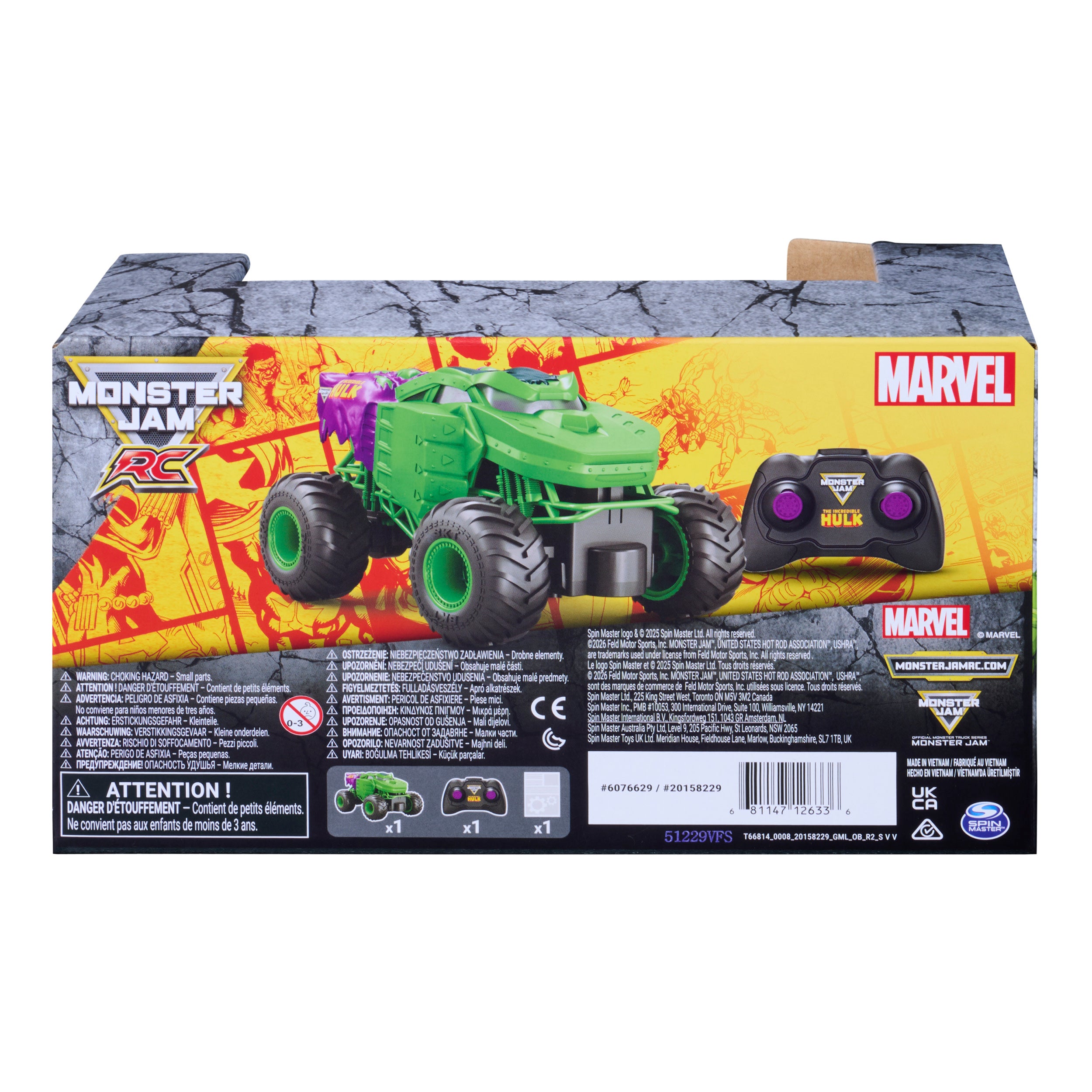 Monster Jam Marvel The Hulk Rc Monster Truck 1:24 Scale