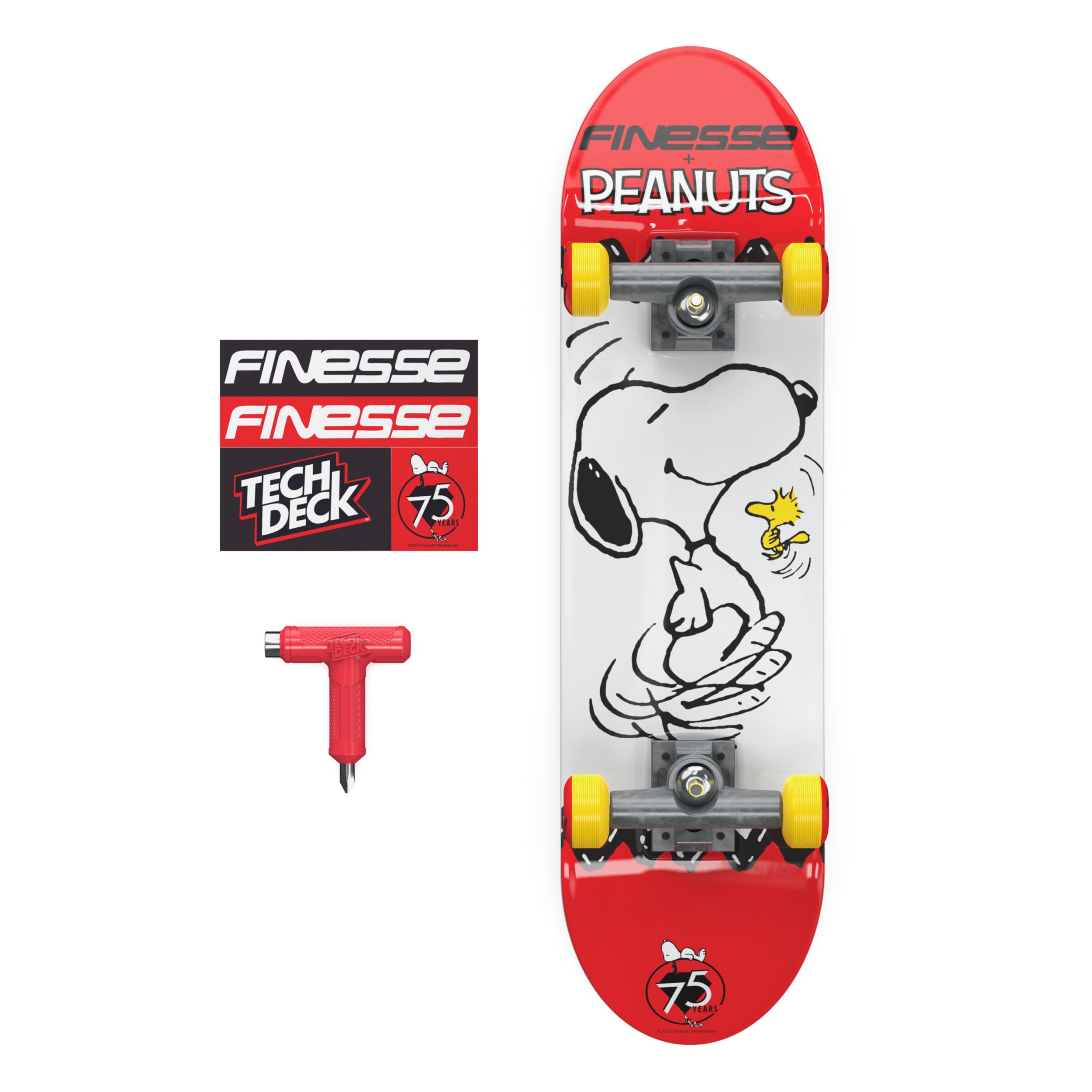 Tech Deck Finesse Peanuts Handboard  Authentic Mini Skateboards (Hands Use Only)