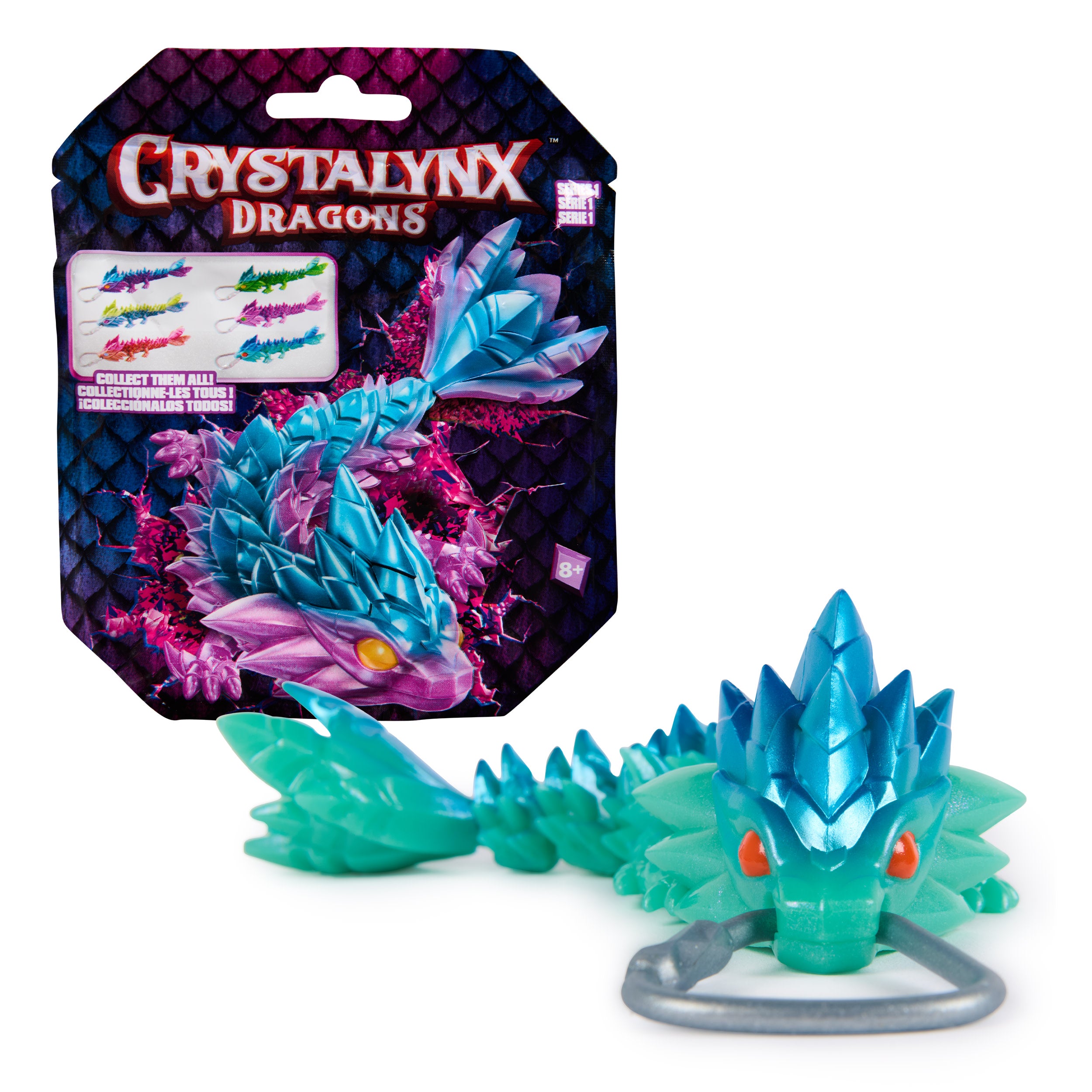 Crystalynx 15.2 Cm Articulated Dragon With Carabiner Clip Blind Box Collectible 3D Printed Dragon Bag Charms (Styles May Vary) Fidget Toys And Fashion Accessories
