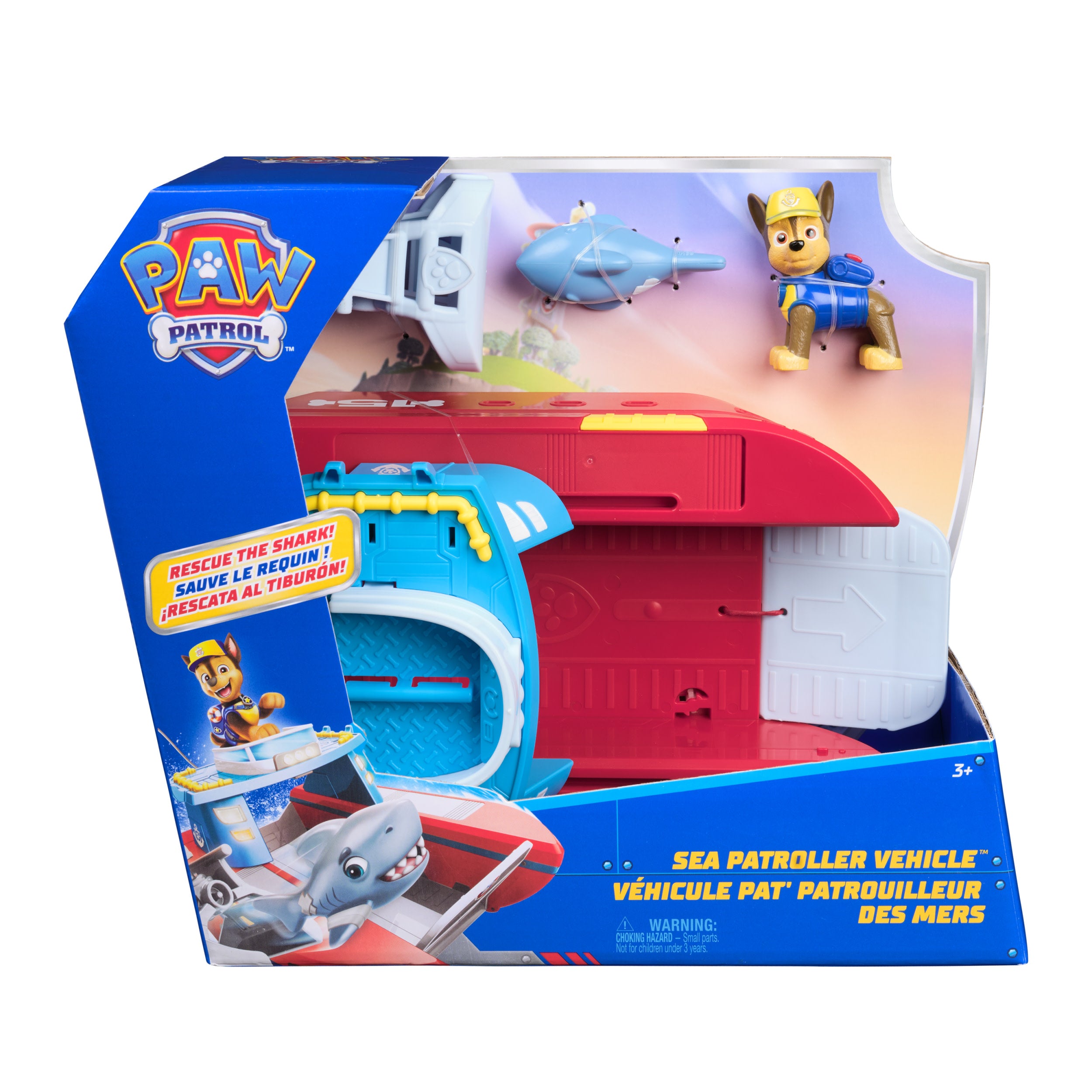 Paw Patrol Sea Patroller Vehicle With Chase And Shark Figure