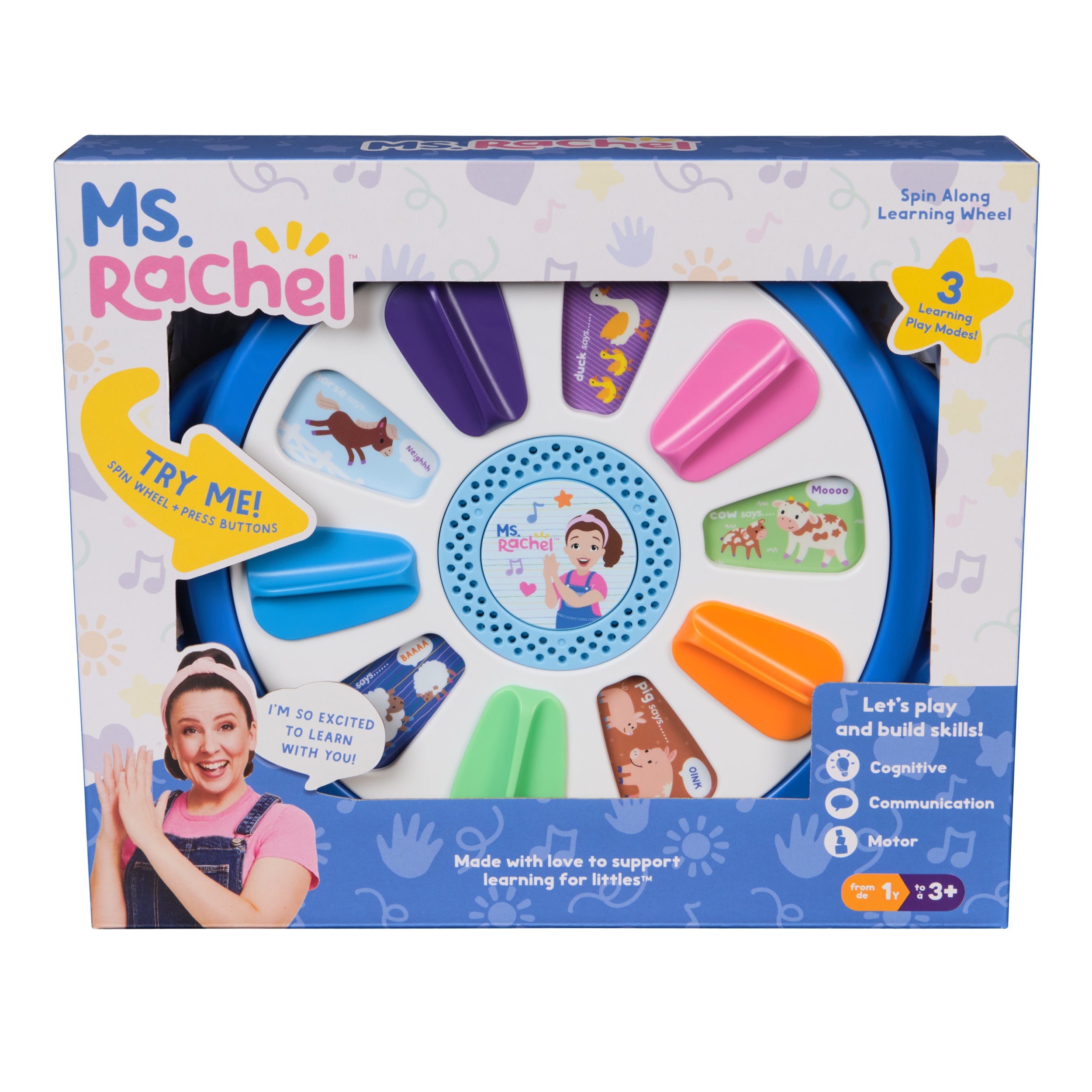 Ms. Rachel Official Spin Along Learning Wheel With 3 Learning Play Modes