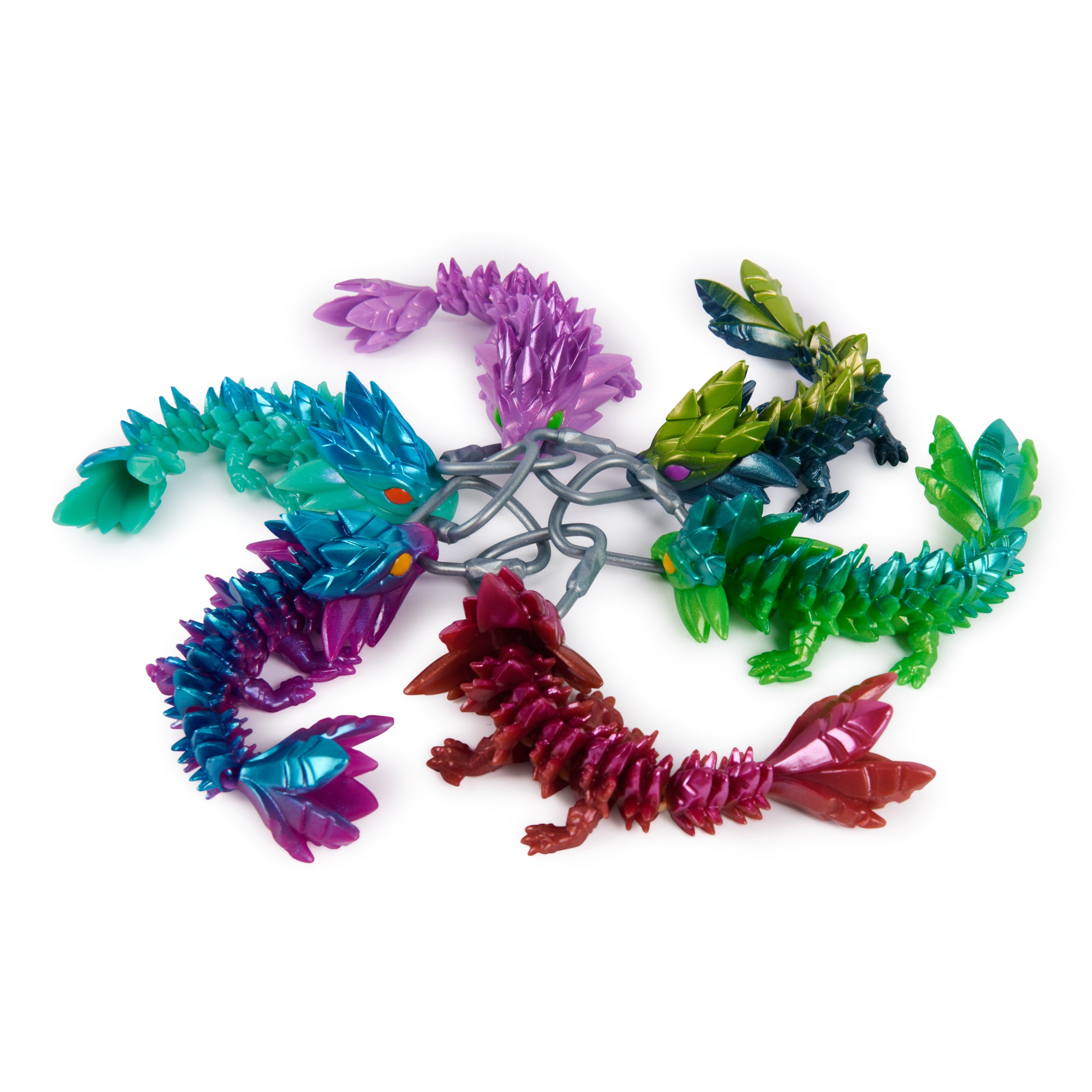 Crystalynx 15.2 Cm Articulated Dragon With Carabiner Clip Blind Box Collectible 3D Printed Dragon Bag Charms (Styles May Vary) Fidget Toys And Fashion Accessories
