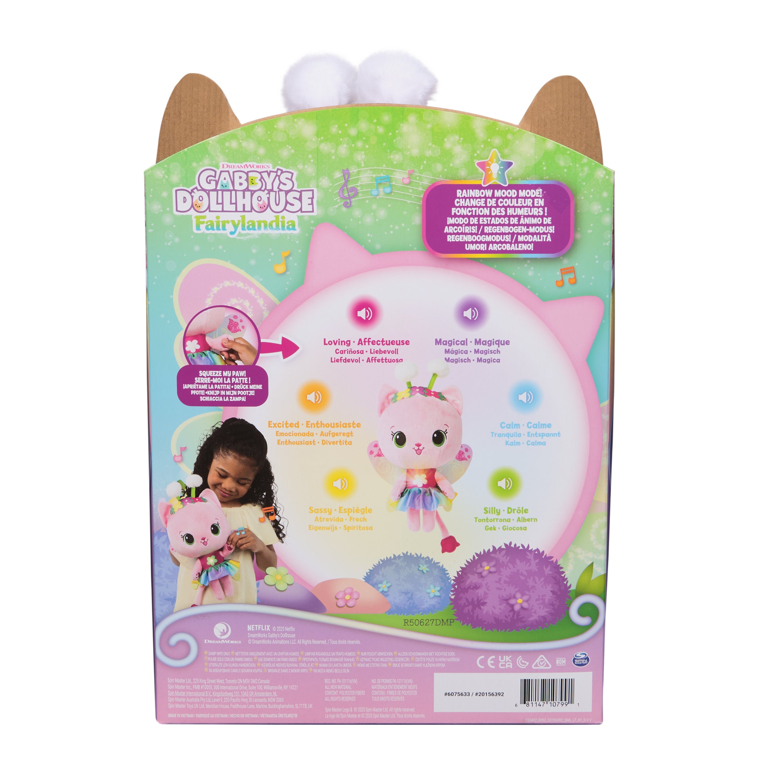 Gabby’s Dollhouse Fairylandia Official Rainbow Light-Up Kitty Fairy Plush