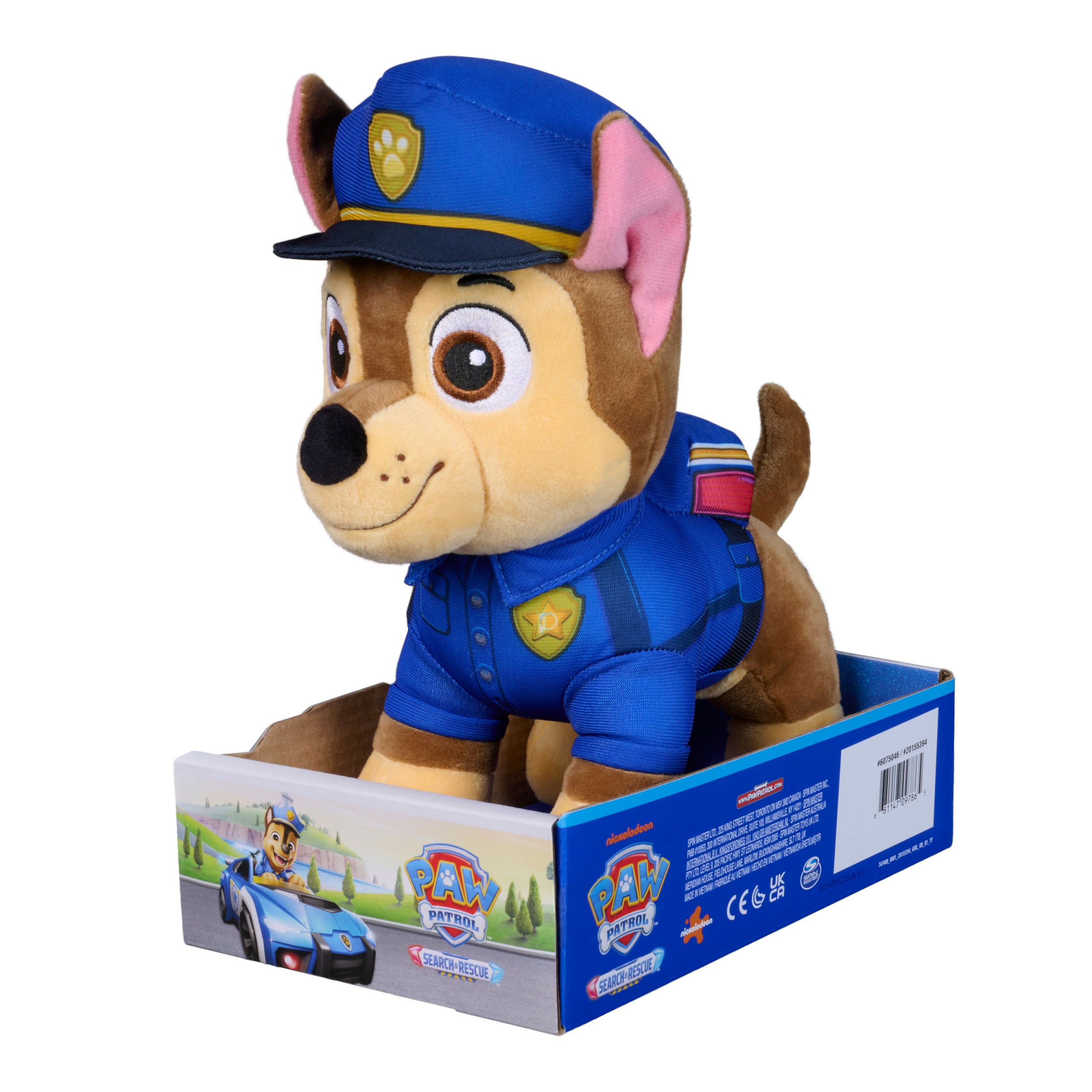  Paw Patrol: Search And Rescue Chase, Plush Toy With Flashlight Accessory 10”