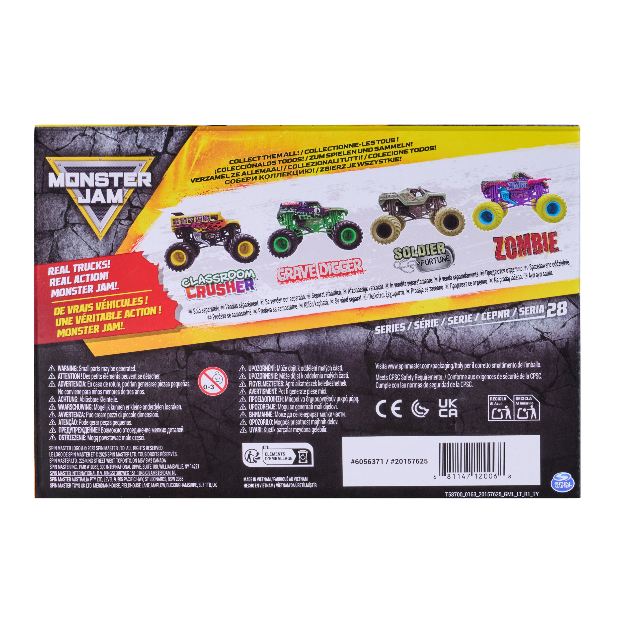Monster Jam Official Classroom Crusher Monster Truck Collector Die-Cast Vehicle 1:24 Scale