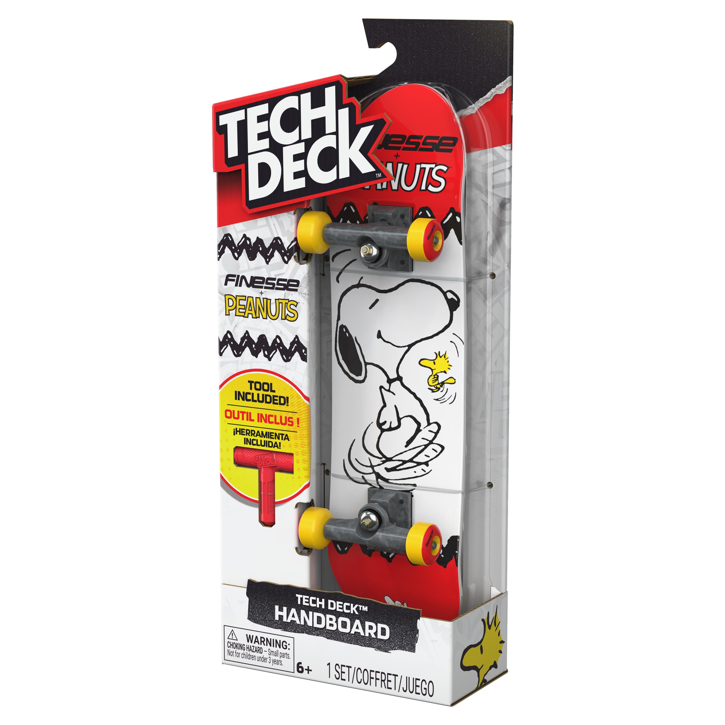 Tech Deck Finesse Peanuts Handboard  Authentic Mini Skateboards (Hands Use Only)