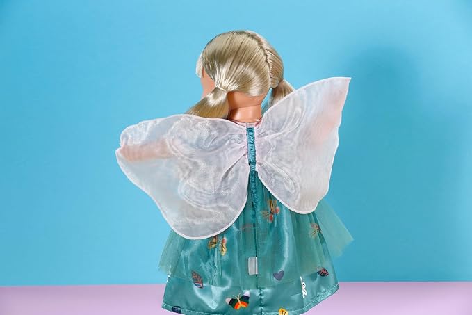 Baby Born Green Fairy Dress With Butterfly Appliques & Fabric Wings Clothing Suitable For Dolls Of Size 43 Cm