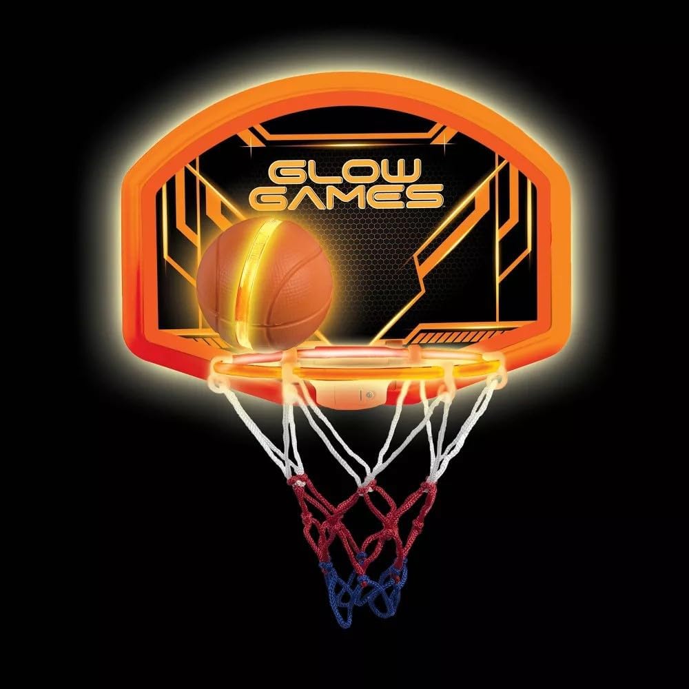Glow Games Light-Up Basketball Hoop And Ball, Led Glow In The Dark
